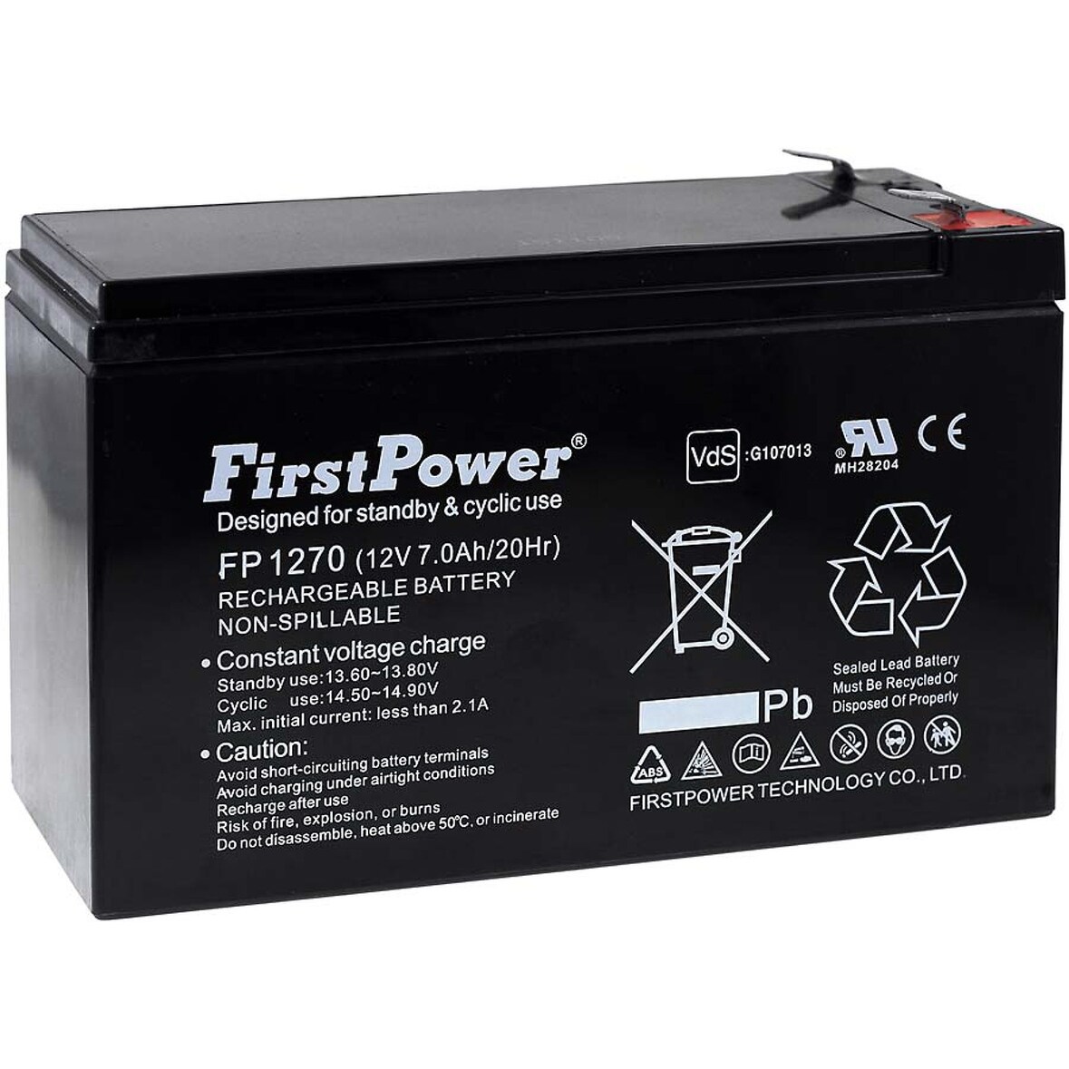 FirstPower Blei-Gel-Akku für USV APC Back-UPS BK500-UK 7Ah 12V