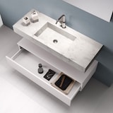 thumbnail of AQA Design Composizione da bagno in melaminico ASTRA-24 marmo carrara/bianco opaco L.120 P.45 H.190 MPAS24-CAR-O1