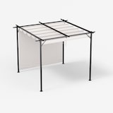 thumbnail of Blumfeldt Pantheon Robust Pergola 3x3m wetterbeständig Stahl pulverbeschichtet seitliche Rollläden Beige