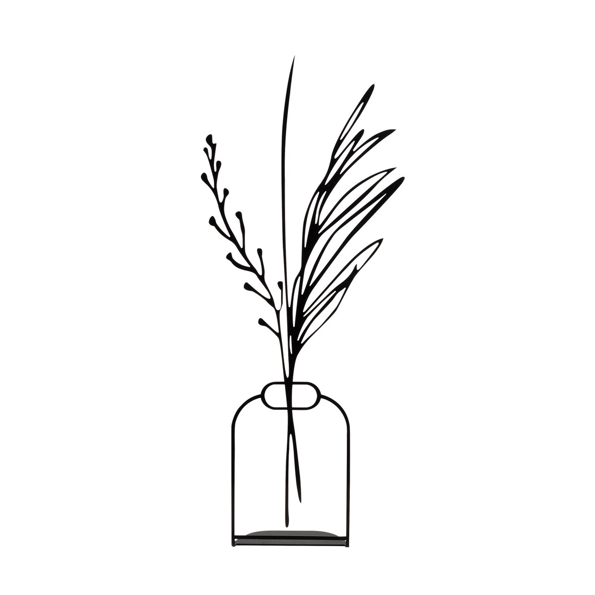 Evila Originals, Flowerpot- TNL1167, Schwarz, Dekofiguren, 100% Metall (Dicke: 1