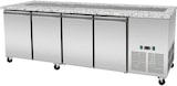 thumbnail of Skyrainbow SNACK-Line, Kalte Theke, 6x GN1/1, Granit rosa-grau, 223x82x85.5 Glasaufbau Klarglas schwarzer Rand, ohne Zwischenablage H=396mm