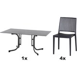 thumbnail of SIENA GARDEN Urban Lights Set 5teilig Lane Stuhl gastrotauglich anthrazit mit Tisch Sola 160x90