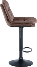 thumbnail of Décoshop26 - Hoher Hocker x1 für Küche und Bar mit weichem braunem Samtsitz und schwarzem Metallgestell 10_0005870