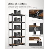 thumbnail of Helloshop26 - Robuust 5-laags stellingkast 150 x 75 x 30 cm totale draagcapaciteit 650 kg (130 kg per laag) industriële stijl 12_0005439