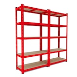 thumbnail of Scaffale In Metallo E MDF Ad Alta Portata Fino a 875 kg Con 5 Ripiani Regolabili Per Garage Officina Cantina Capannone Magazzino 180x90x40 cm (Rosso)