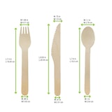 thumbnail of FHC - 250Pcs - Kit couverts bois 4/1: couteau fourchette cuillère serviette, emballage kraft - 165mm