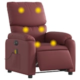thumbnail of Décoshop26 -TV-Sessel mit elektrischer Liegemassagefunktion und 6 Massagepunkten aus bordeauxrotem PVC DEC027246