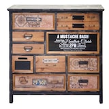 thumbnail of Apothekerskast HWC-A43, ladekast, massief dennenhout vintage shabby look 90x90x32cm