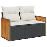 thumbnail of vidaXL 11-teiliges Garten Sofa Set mit Kissen Schwarz Poly Rattan Akazie