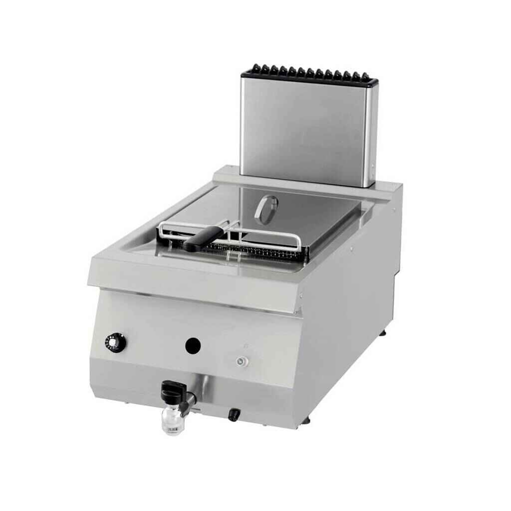 Friteuse voor zwaar gebruik - 1 x 12 L - enkele unit - 70 cm diep - met aftapkraan - gas