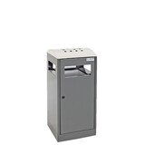 thumbnail of PROREGAL Abfallbehälter für Außenbereiche, verzinktem Innenbehälter & Ascher, 40L, HxBxT 81,5x35x35cm, Brandschutzklasse A1, Anthrazitgrau, Edelstahl