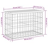thumbnail of vidaXL Gartenbank aus Gabionen 63x31,5x42 cm Massivholz Kiefer