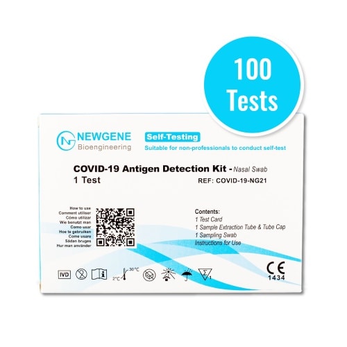 100 Stück NewGene Laientest (Nasaltest) Covid-19 Selbsttest Schnelltest - Einzel Verpackt