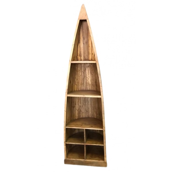 OPIUM OUTLET mobile cassettiera armadio scaffale d'angolo "scaffale barca" marrone forma di barca asiatico orientale