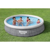 thumbnail of Bestway Fast Set runder aufblasbarer Pool ohne Pumpe, 366 x 76 cm, Rattan-Optik, grau