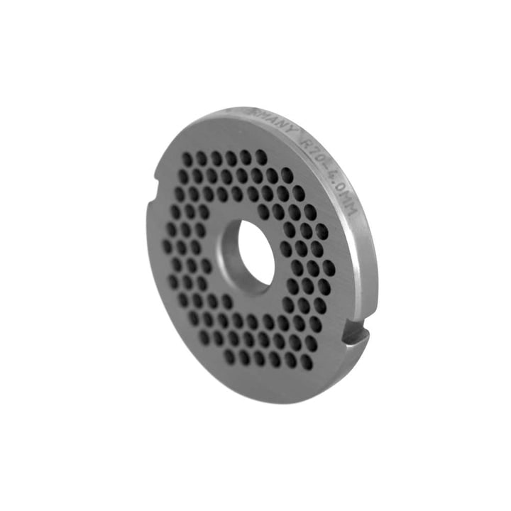 WOLFCUT Fleischwolfscheibe mit 2 Nuten Werkzeugstahl Größe R70 - 4,0 mm Bohrung kompatibel mit BIZERBA FW 70 / EDERTAL EMS 70 / FEUMA TW-R 70 uvm.