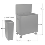 thumbnail of SVITA SR3X18 54L Afvalbak met sensorbediening 3 compartimenten recyclingsysteem staal grijs