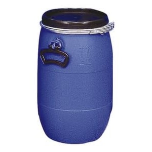 Deckelfass, HxØ 520x315mm, 30l, für feste Gefahrgüter, PE, Fass/Deckel blau/schwarz