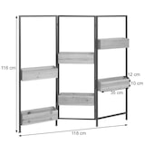 thumbnail of Raumteiler mit Pflanzkasten HWC-L32, Blumenkasten Raumtrenner, Holz-Stahl 116x118cm ~ Gestell schwarz, naturfarben