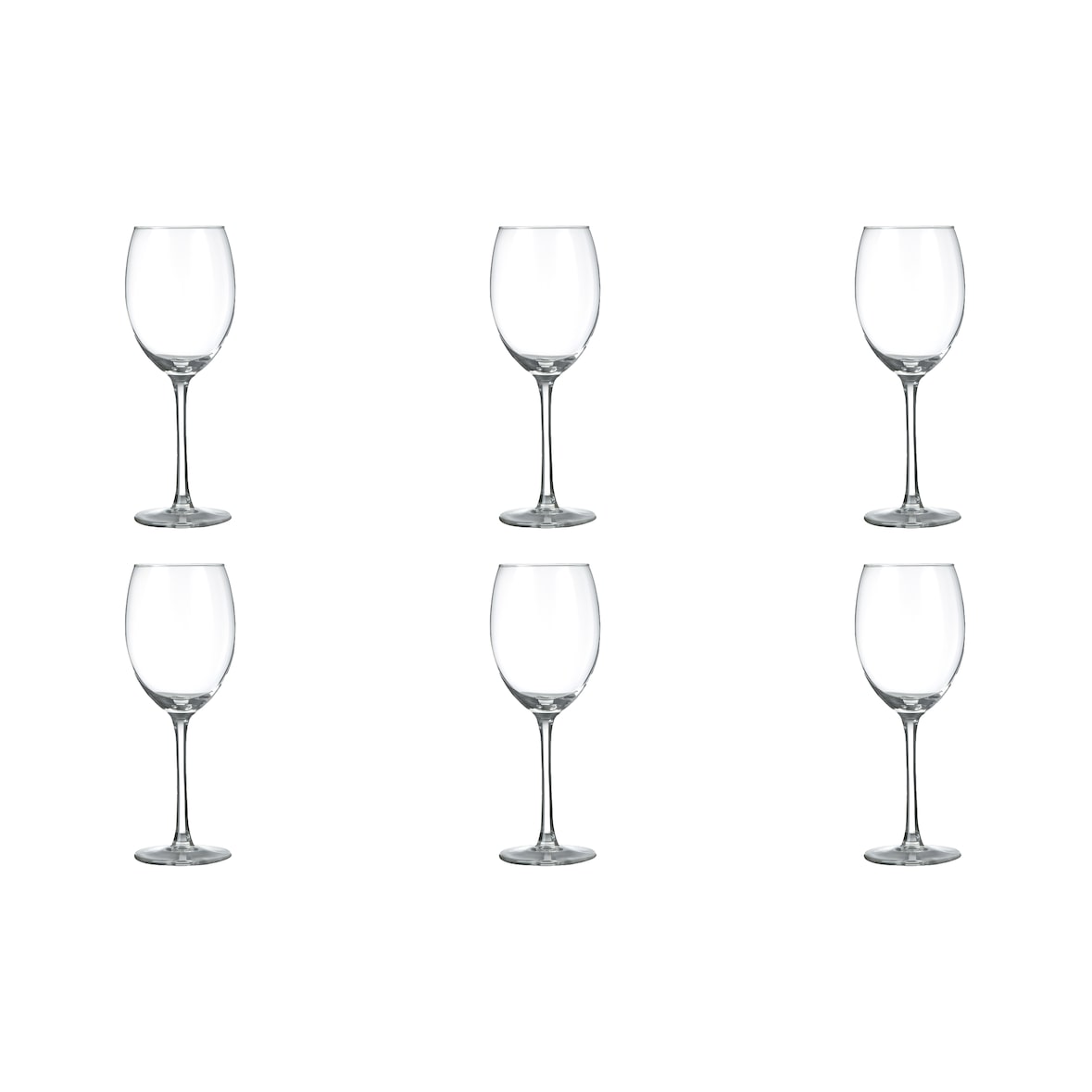 6 x Weingläser, Weißweingläser, Glas, transparent, 44cl, Ø 8.5cm, Höhe:22.2cm