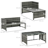 thumbnail of Set da Giardino  Divano Angolare Chaise Longue e Tavolino in Rattan PE Grigio