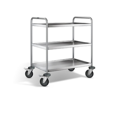 Blanco Servierwagen aus rostfreiem Edelstahl mit stahlverzinkten Rollen SW 8 X 5-3