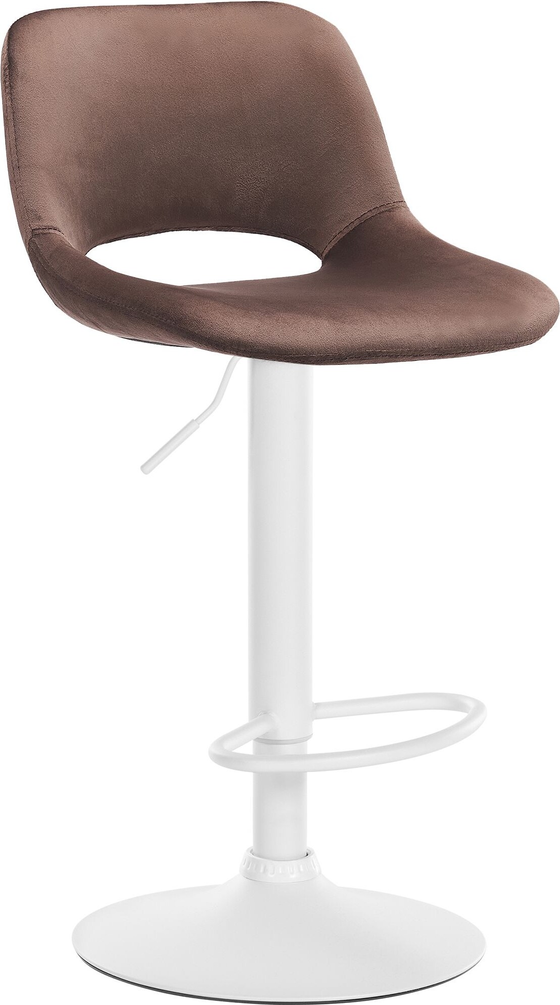 CHEFGASTRO Barhocker ACAPULCO Samt Weiß HxBxT 86x42x46cm Samt Braun Barstuhl