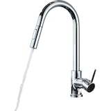 thumbnail of JANA | Torneira de cozinha extensível de aço inox premium cromado brilhante | Torneira gastro alta pressão 360° giratória 2 conexões