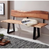 thumbnail of WOHNLING Esszimmerbank GAYA 180cm Essbank mit Lehne Baumkante Sitzbank Bank Holz