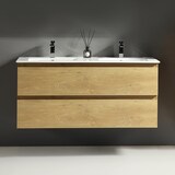 thumbnail of Alpenberger Badezimmermöbel Set mit Doppel Waschbecken mit Unterschrank, Spiegel und Hochschrank | Waschtisch Waschbeckenunterschrank Badschrank