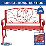 thumbnail of DanDiBo Gartenbank Rosso Wetterfest 2 Sitzer Metall Rot 110 cm 96707 Sitzbank Eisen Bank Garten Antik Parkbank