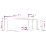 thumbnail of vidaXL Aktenschrank Weiß 90x40x40 cm Stahl
