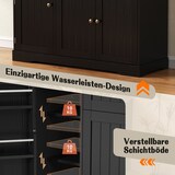 thumbnail of Sideboard Schwarz 84x107x40 cm mit 3 Türen und 1 Schublade, verstellbaren Einlegeböden, Metallgriffen, modernes skandinavisches Design