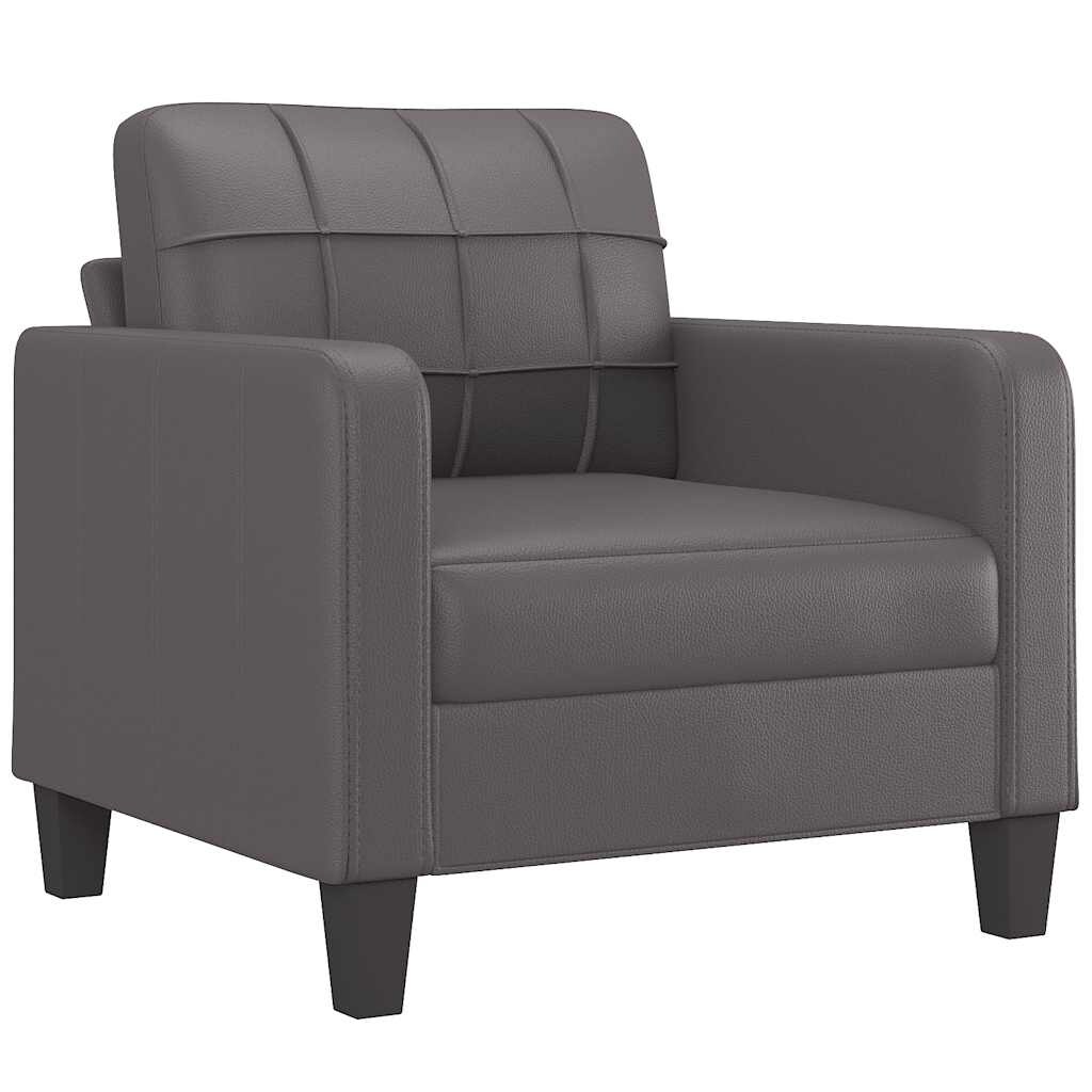 Fauteuil Gris 60 cm Similicuir Modèle Hermorix
