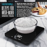 thumbnail of Arendo Küchenwaage mit schwarzer Hochglanz Glasoberfläche 19 x 16,5cm - LED Display - 4mm Glas