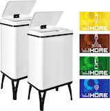 thumbnail of WellHome - 2er-Set Intelligenter Mülleimer 40L in Weiß mit Magnetetiketten 35,5x26x71,5 cm