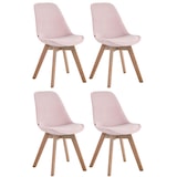 thumbnail of Set van 4 Eetkamerstoelen Borneo Fluweel roze/natura