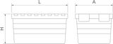 thumbnail of Caja de reparto con tapa integrada azul 77 lts. 600x400x410 mm.