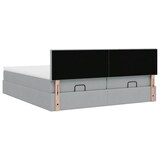 thumbnail of vidaXL Ottoman-Bett mit Matratzen & LEDs Hellgrau 180x200 cm Stoff