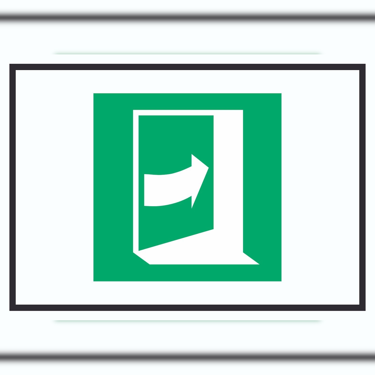 HB-Druck Tür öffnet durch Drücken auf der rechten Seite Symbol A0 Rückseite selbstklebend Schild