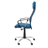 thumbnail of Esteras Silla de dirección con mecanismo basculante, brazos fijos y  con cabecero y asiento tapizado en tela color turquesa.