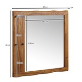 thumbnail of Wandspiegel Sheesham Massivholz 80x80x3 cm Design Flurspiegel Baumkante, Hängespiegel Modern mit Haken, Spiegel Wand Groß, Moderner
