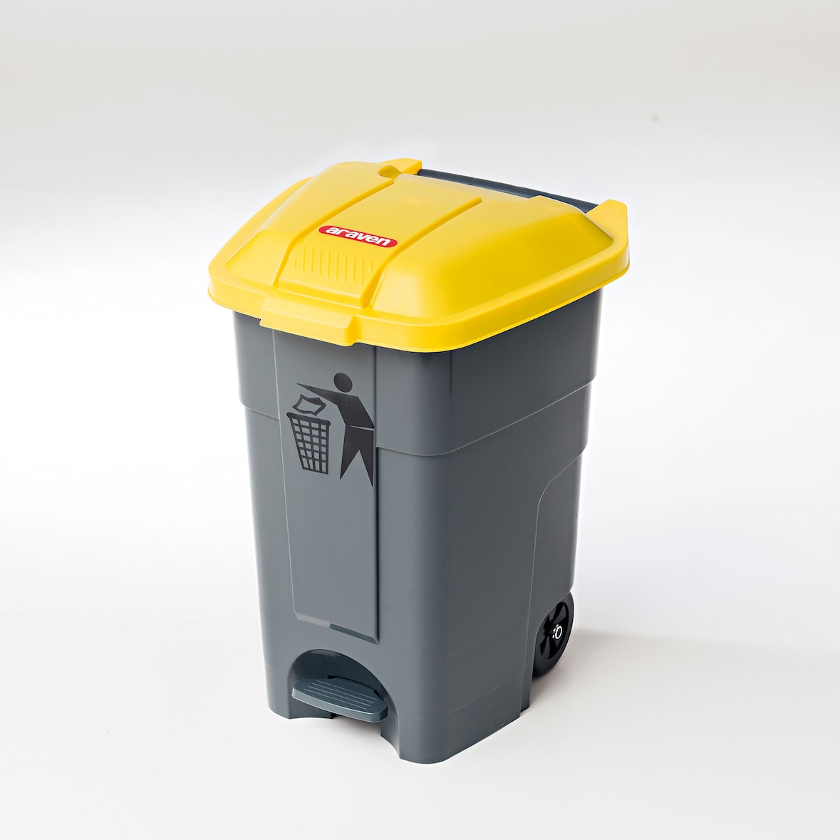 Cubo basura 50 litros de color amarillo  Araven