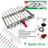 thumbnail of Schaschlik Spießdreher Edelstahl Sesam für 9 Spieße Motor Powerbank USB Spieße