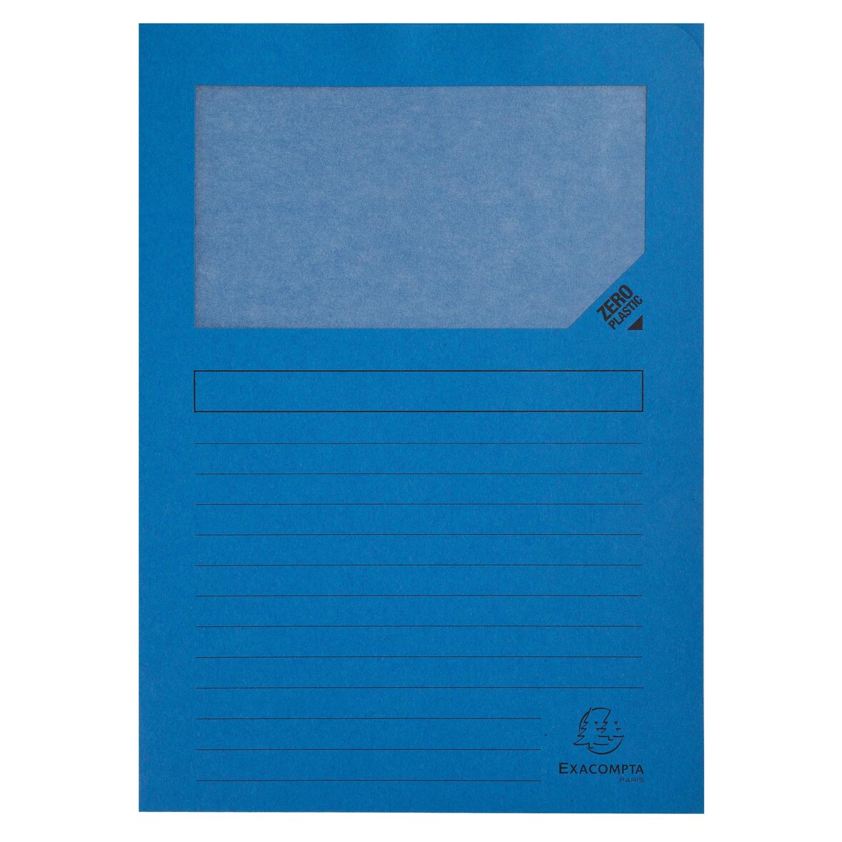 Exacompta - Réf. 50102E - Carton de 400 chemises à fenêtre Forever® 120 g/m²- dim 22 x 31 cm pour A4 - couleur bleu vif