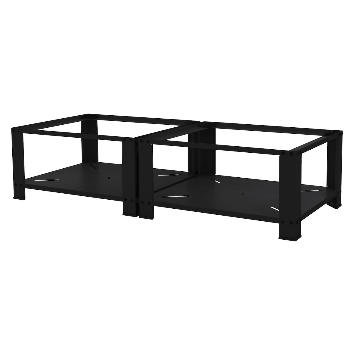 ML-Design Waschmaschinen-Untergestell Doppel Weiß | 2 Schubladen, 128x53,5x31,5 cm, Stahlpodest