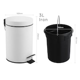 thumbnail of Tarrington House Papelera de pedal, metal, Ø16,8 x 25,8 cm, redonda, blanca, 3 L