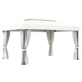 thumbnail of vidaXL Pavillon mit Vorhang 4x3 m Cremeweiß Aluminium