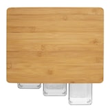 thumbnail of Tábua de corte de bambu com 3 recipientes removíveis – Castanho