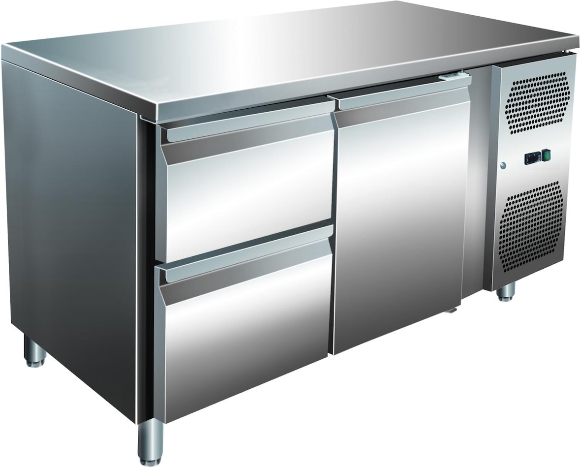 A&S VIP Kühltisch mit 1x 2 Schubladen und 1 Tür -2 bis +8°C 1.360x700x860 mm